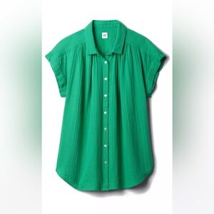 NWT Gap Crinkle Gauze Short Sleeved Shirt